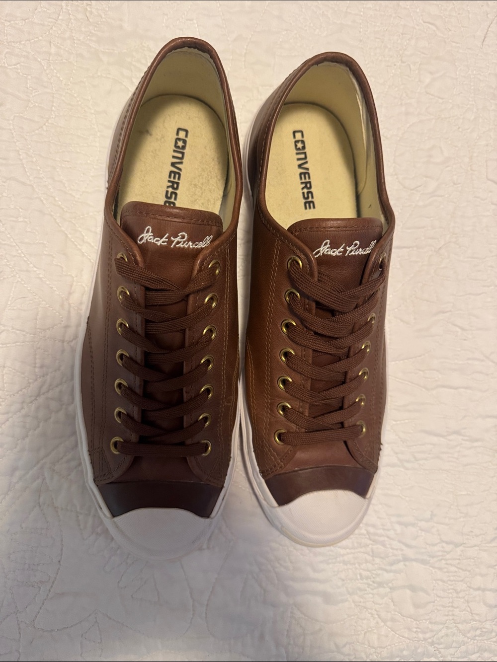 Converse Jack Purcell Brown Leather Sneakers - Picture 2 of 9